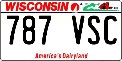 WI license plate 787VSC