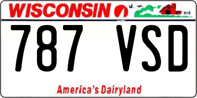 WI license plate 787VSD