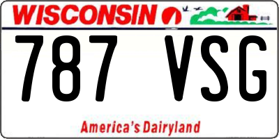 WI license plate 787VSG