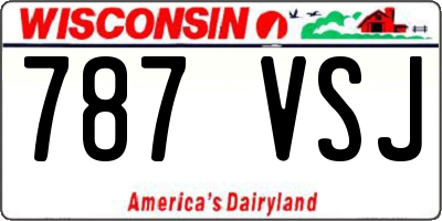 WI license plate 787VSJ