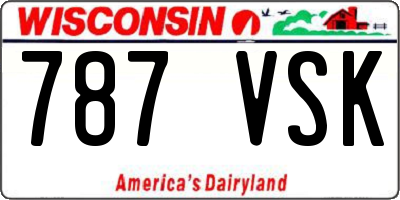 WI license plate 787VSK