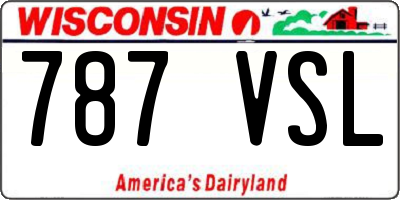 WI license plate 787VSL