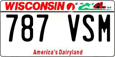 WI license plate 787VSM