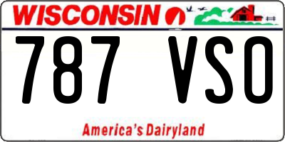 WI license plate 787VSO