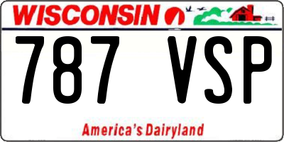 WI license plate 787VSP
