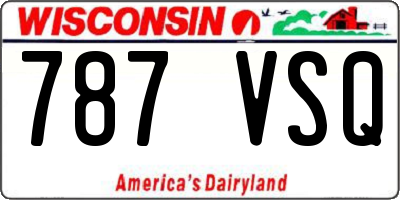 WI license plate 787VSQ