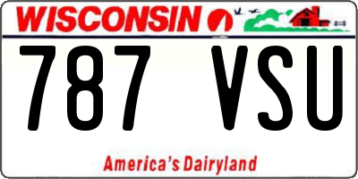 WI license plate 787VSU