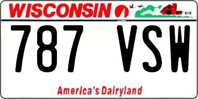 WI license plate 787VSW