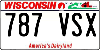 WI license plate 787VSX