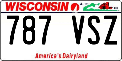 WI license plate 787VSZ