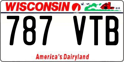WI license plate 787VTB