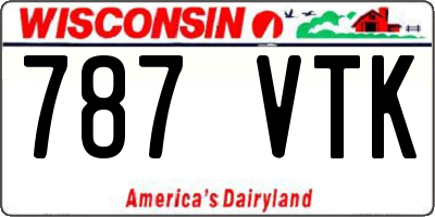 WI license plate 787VTK