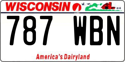 WI license plate 787WBN