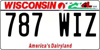 WI license plate 787WIZ