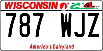 WI license plate 787WJZ