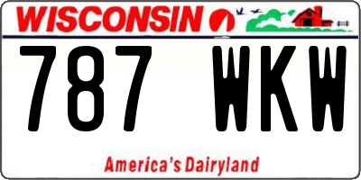 WI license plate 787WKW