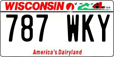 WI license plate 787WKY