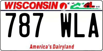 WI license plate 787WLA