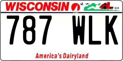 WI license plate 787WLK