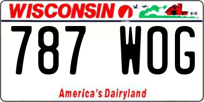 WI license plate 787WOG