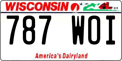 WI license plate 787WOI