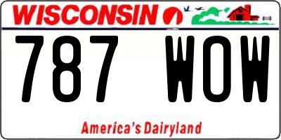 WI license plate 787WOW