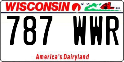 WI license plate 787WWR