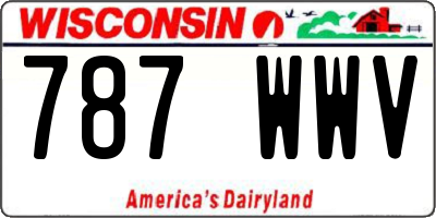 WI license plate 787WWV