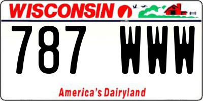 WI license plate 787WWW