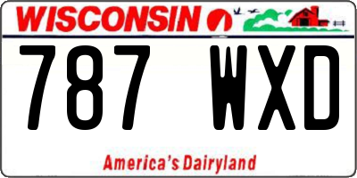 WI license plate 787WXD