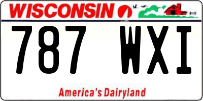 WI license plate 787WXI