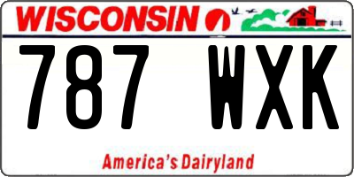 WI license plate 787WXK