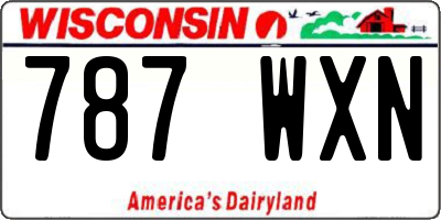 WI license plate 787WXN