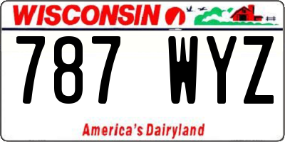 WI license plate 787WYZ