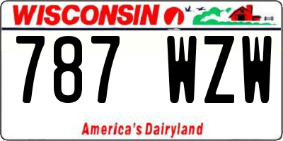 WI license plate 787WZW