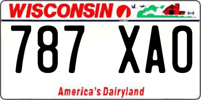 WI license plate 787XAO