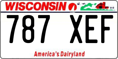 WI license plate 787XEF