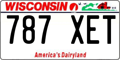 WI license plate 787XET