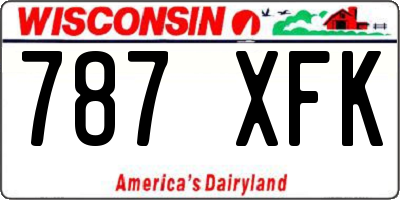 WI license plate 787XFK