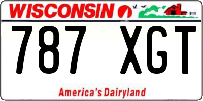 WI license plate 787XGT