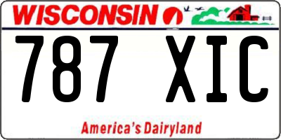 WI license plate 787XIC