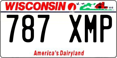 WI license plate 787XMP