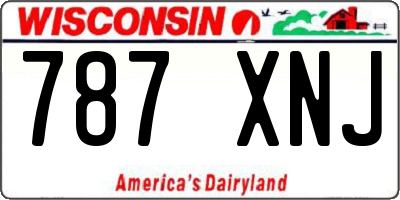 WI license plate 787XNJ