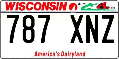 WI license plate 787XNZ