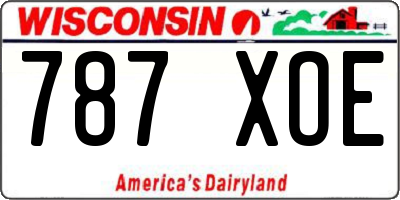 WI license plate 787XOE