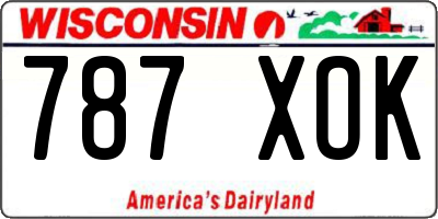 WI license plate 787XOK