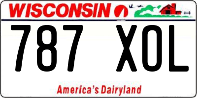 WI license plate 787XOL