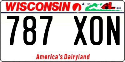 WI license plate 787XON