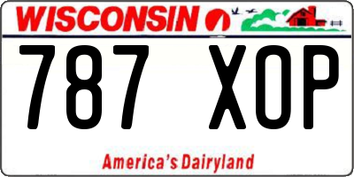 WI license plate 787XOP
