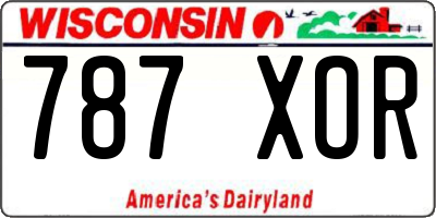 WI license plate 787XOR